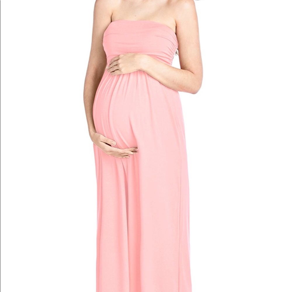 Maternity maxi strapless
